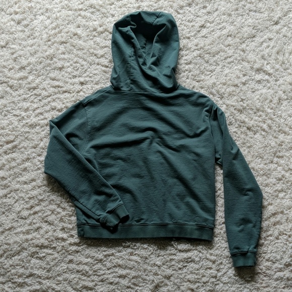 Others Follow Green and White Crop Hoodie - Picture 2 of 2